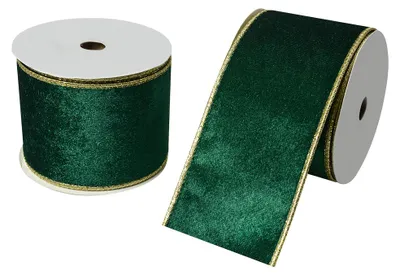 Image de Clayre & Eef Ruban décoratif 63 mm x 5 m Vert Synthétique