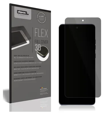 A product package for a screen protector is shown next to the screen protector itself on a smartphone.