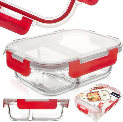 Produktbild von Orion Lebensmittelbehälter aus Glas mit Deckel und Dichtung Vorratsdosen Frischhaltedose Lunchbox Lebensmittelbox Vorratsbehälter geteilit 1,3 L
