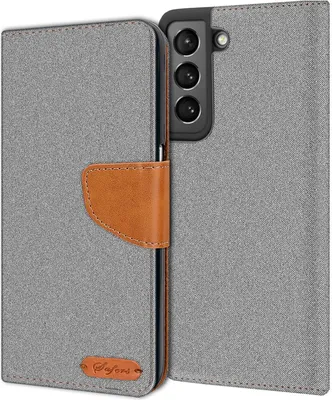 Produktbild von Conie Jeans Style Klapp Tasche für Samsung Galaxy S22 Plus Kartenfach Hülle Rundumschutz in Grau