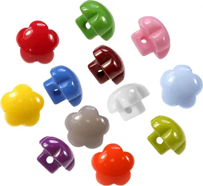 10 x Kinderknopf Blume Motivknopf 1-Loch, 11mm, freie Farbwahl