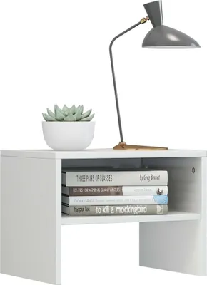 Image de vidaXL Table de nuit blanc brillant 40x30x30 cm bois composite