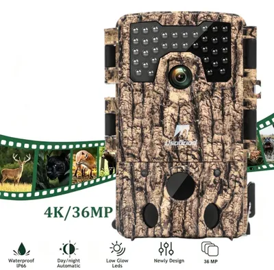 Obrázek produktu pro Kamera pro volně žijící zvířata 36MP 4K vodotěsná kamera pro zvířata s 32G paměťovou kartou 120° lovecká kamera