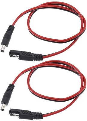 Image de Câble avec connecteur DC-SAE 16 AWG rouge et noir - Accessoires automobiles
