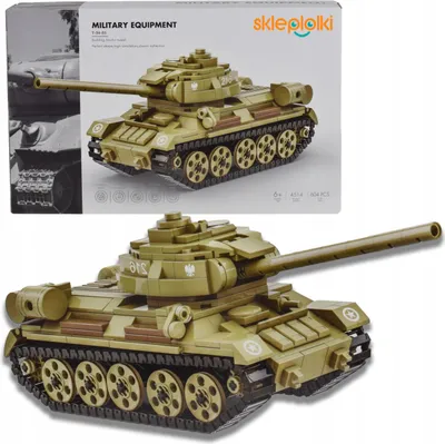 Immagine prodotto di Lolex | carro armato giocattolo da costruzione T-34 - verde - 604 parti - giocattoli militari - set da costruzione