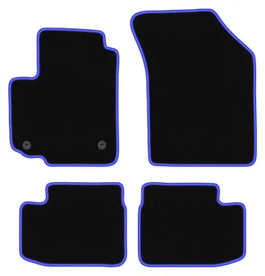 Image de Tapis de sol en moquette pour Fiat Sedici 2006-2014 (à hayon) – jeu 4 pièces, noir/bleu, sur mesure – Wielganizator CARLUX