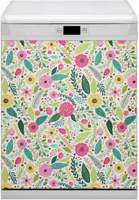 Produktbild von Abwaschbar 60x80 cm Geschirrspüle Magnetmatte Küche Dekorative  - Farbige Blumen