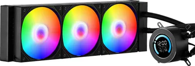 Zdjęcie produktu dla Chłodzenie procesora Chłodzenie procesora AIO z podświetleniem ARGB i 3 wentylatorami PWN (120 mm)