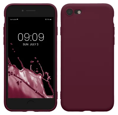 Produktbild von kwmobile Handyhülle für Apple iPhone SE (2022) / SE (2020) / 8 / 7 Hülle - weiches Handy Silikon Case - Schutzhülle Cover - Magenta Lila