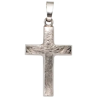 Produktbild von JOBO Anhänger Kreuz 375 Gold Weißgold eismatt