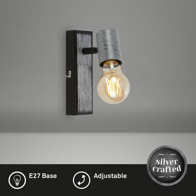 Obrázok produktu pre Nástenné bodové svietidlo 1 svetlo L 16,5 cm strieborná-antická