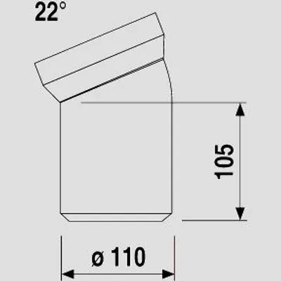 Productafbeelding van Sanit bocht voor toilet, 22°, DN 100