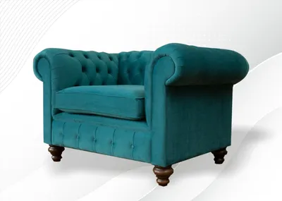 Produktbild von Turkis Grüner Sessel Chesterfield Textil Wohnzimmer Einsitzer Sofa Couch Polster