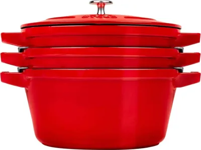 Produktbild von 3er-Set Gusseisen-Kochgeschirr mit Deckel STAUB 40508-387-0