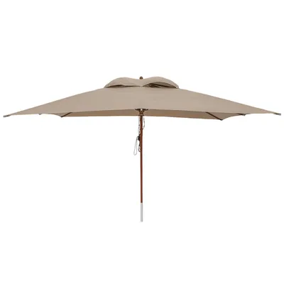 Produktbild von anndora Sonnenschirm 3x4m eckig Dark Natural Winddach UV-Schutz - Dark Natural
