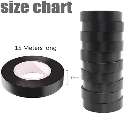 Schwarze Isolierband 15Mm X 15M - 10 Rollen Professionelles Wasserdichtes Band