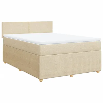 Produktbild von vidaXL Boxspringbett mit Matratze Creme 160x200 cm Stoff