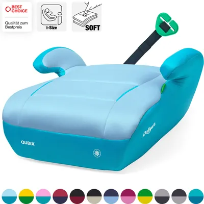 Produktbild von Daliya® QUBIX Kindersitzerhöhung | i-SIZE NORM ECE R129 | 125 bis 150 cm | Gurtfix | waschbar | Autositz | Autokindersitz | Kindersitz | Sitzerhöhung (Blau - Hellblau)