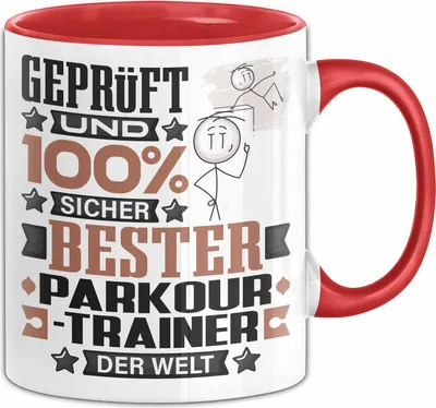 Produktbild von Parkour-Trainer Geschenk Lustiger Spruch für Parkour-Trainer Geschenkidee Bester Parkour-Trainer Der Welt (Rot)