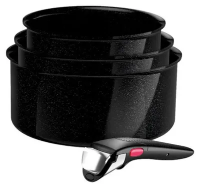 Produktbild von Tefal L27090, Frittierset, Schwarz, Aluminium, Keramik, Thermosignal, Keramik, Gas, Halogen, Induktion