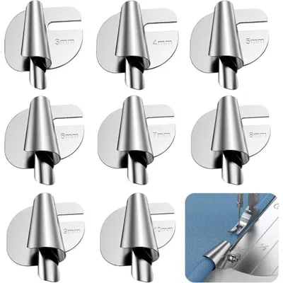 Produktbild von Nähmaschinenfuß-Set Edelstahl 8-teilig Größen 3 mm bis 10 mm rostbeständig für alle Nähmaschinen