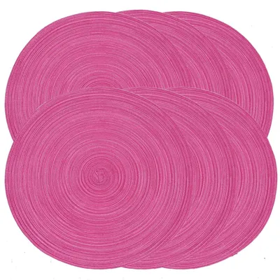 Productafbeelding van Set van 6 Ronde Tafelmatten - Hittebestendig en Antislip - Roze