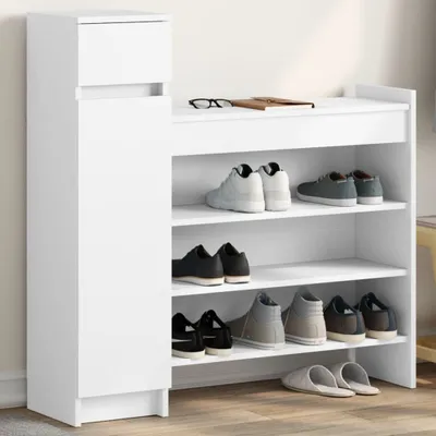 Produktbild von "im Angebot" Schuhschrank Weiß 100,5x28x100 cm Holzwerkstoff - Schuhregale CC23107