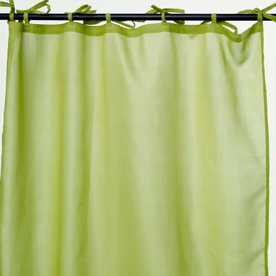 Image de Voilage à lacets vert mousse 105x250