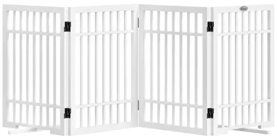 Immagine prodotto di Recinzione per cani - Griglia di sicurezza per porte - 4 pezzi - Pieghevole - Legno - 183 x 61 cm - Bianco - Universale