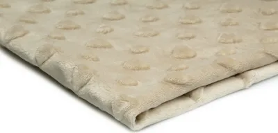 Obrázek produktu pro Minkee Fleece Knit with Heart Embossing Light Beige 50 x 155 cm