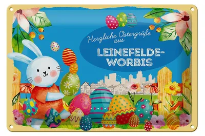 Produktbild von Blechschild Ostern Ostergrüße 30x20cm LEINEFELDE-WORBIS