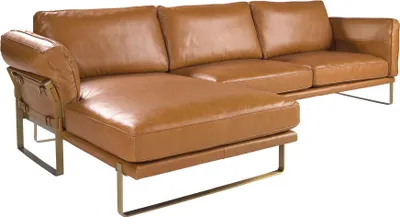 Obrázek produktu pro Angel Cerdá Levá pohovka Chaiselongue z kůže v barvě camel 6231
