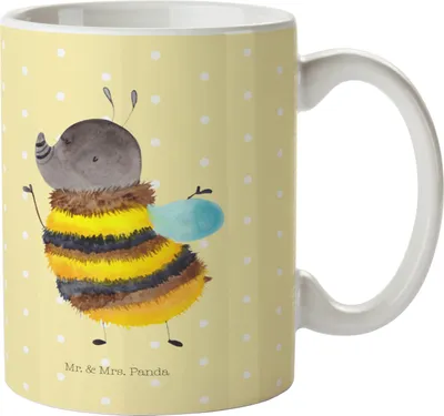 Produktbild von Mr. & Mrs. Panda Pott Hummel flauschig - Gelb Pastell - Geschenk, Haferl, Biene, Natur, Lustige Sprüche, Blume, Mehrwegbecher, Kunststoffbecher, Plastikbecher