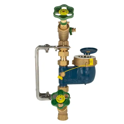 Produktbild von Steigrohr Hauswasserzähler Kombi-Set, Baulänge 150 mm, inkl. Einbaugarnitur 1 1/4 Zoll, verstellbare Ausführung, Edelstahl