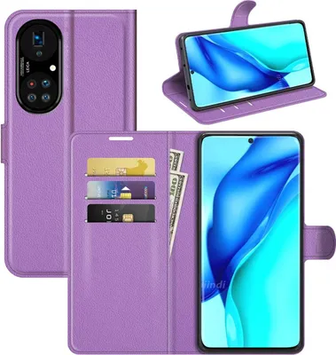 Produktbild von Schutzhülle für Huawei P50 Pro Case Handy Hülle Cover Case Schutztasche Wallet Etuis, Farbe:Violett