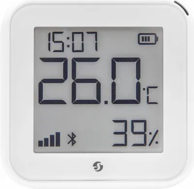 Produktbild von Shelly Plus H&T Gen3, czujnik temperatury i wilgotności WLAN + Bluetooth z wyświetlaczem E-Ink, biały
