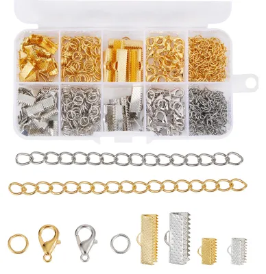 Schmuck-Bastelset mit Krebsschlössern, Springringen & Kettenverlängerern