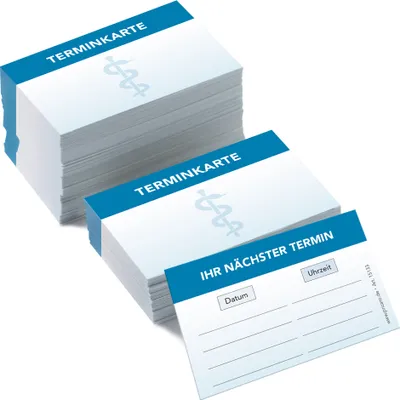Produktbild von PRICARO Terminkarte "Äskulapstab", 200 Stück