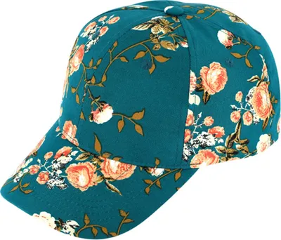 Fiebig Sommerliche Baseball-Cap mit Blumenmuster in blau