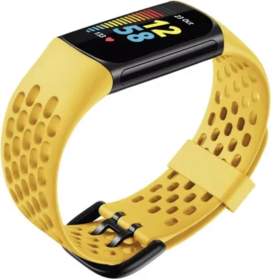 Productafbeelding van CHPN - Siliconen armband, geschikt voor Fitbit - Smartwatch band - Geschikt voor Fitbit Charge 3 - Maat L - Horlogeband - Sportband - Geel - Universeel