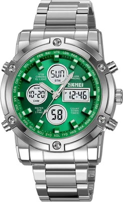 Produktbild von Watch Herren Herren-Armbanduhr, wasserdicht, Militär, analog, digital, mit LED, Chronograph, Edelstahl, Business-Uhren für Herren
