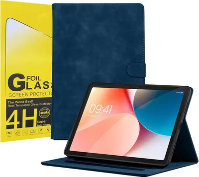 Produktbild von LBH Tablet Schutzhülle + 2x 4H Displayfolie für Samsung Galaxy Tab A9+ 2023 11 Zoll Cover Case Schutz Tablet Farbe: Blau