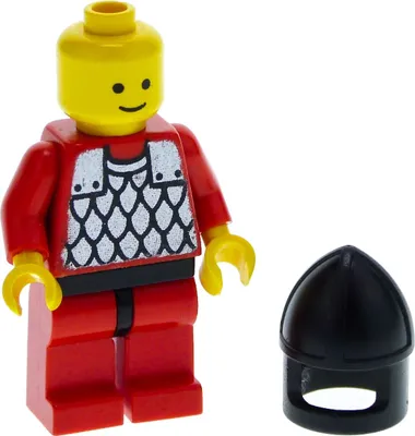 Produktbild von 1x Lego Minifigur Ritter Black Knights rot Kettenhemd Helm 3896 973p41c03 cas161