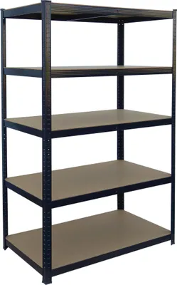 Obrázok produktu pre Relaxdays Regál na ťažké bremená, VxŠxH: 200 x 100 x 60 cm, nosnosť 875 kg, 5 políc, skladovací regál do pivnice, na zostavenie, čierno-hnedý