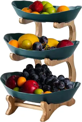 Produktbild von Fruitetagère - platzsparende Obstschale - 3 Etagen - Bambusständer