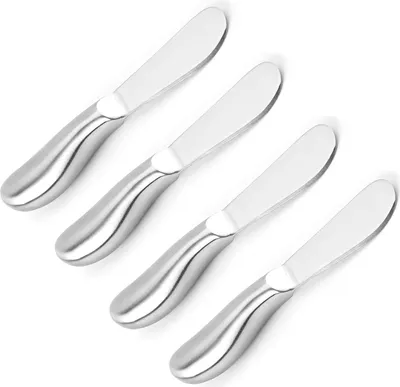 Produktbild von Botermesser Kleine Set von 4 Käsemessern Edelstahl Dessertmesserset Klein Brotmesser 13,5 cm