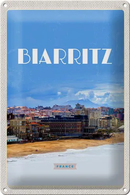 Produktbild von Blechschild Reise 20x30cm Biaritz France Reiseziel Urlaub