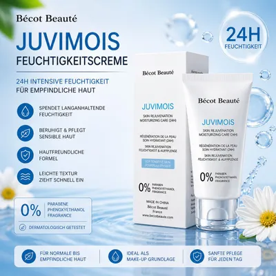 Produktbild von Becot Beaute JUVIMOIS Feuchtigkeitscreme für empfindliche Haut – Anti-Aging, Gesicht & Tagespflege, 60 ml