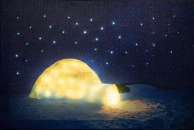 Productafbeelding van Led Indoor Canvas 38 x 58 cm 42 Fiber Optic Stars + lighte Anna's Collection