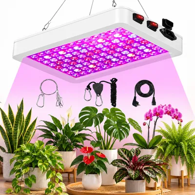 Produktbild von 47W 1200lm Pflanzenlampe Led Vollspektrum Zimmerpflanzen Dual Chip VEG Bloom Doppelschalter UV Grow Lampe Pflanzenlicht für Pflanzen Gemüse Blumen